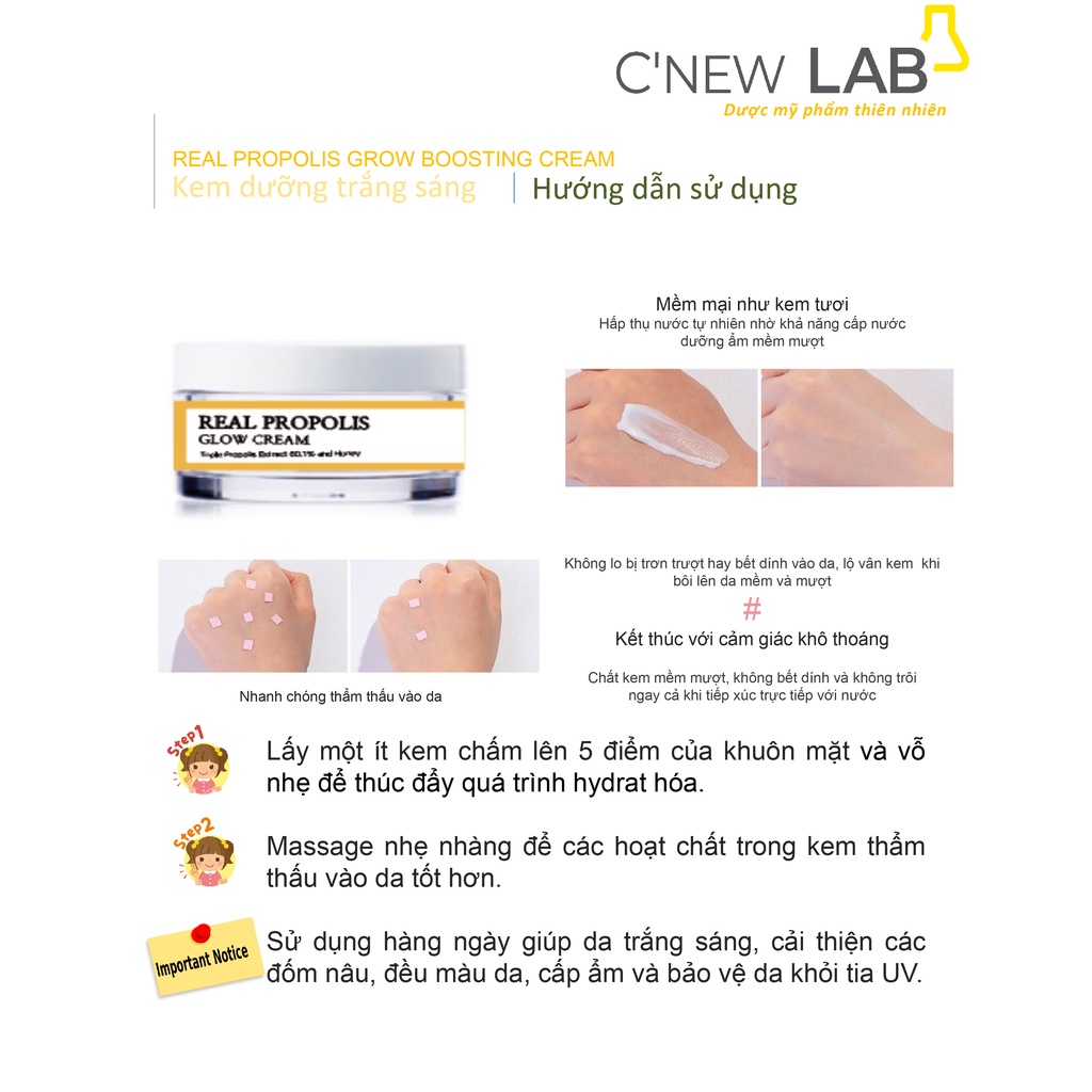 C'New Lab Real Propolis Glow Boosting Cream 50ml