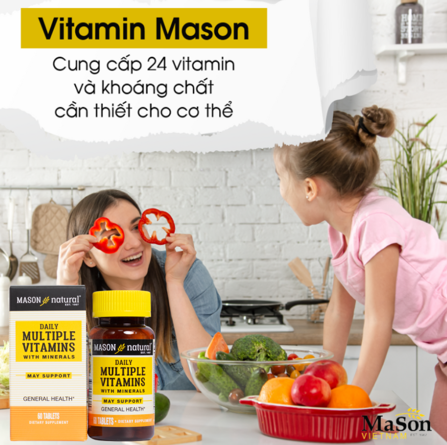 Mason Natural Daily Multiple Vitamins With Minerals - Hỗ Trợ Sức Khỏe Tổng Quát
