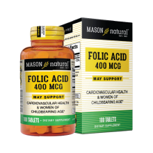 Mason Natural Folic Acid 400Mcg – Bổ sung Axit Folic