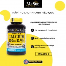 Mason Natural Calcium 600Mg + D3 (Coffee Mocha Flavore) – Hỗ Trợ Sức Khỏe Xương Khớp
