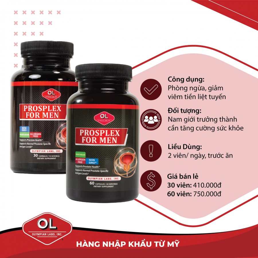 Olympian Labs Prosplex For Men 30 Viên - Hỗ Trợ Tiền Liệt Tuyến