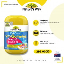 Nature's Way Vita Gummies Omega-3 DHA Fish Oil Trio - Viên nhai bổ sung Omega-3 DHA cho bé (Hộp 60 viên)