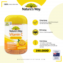 Nature's way Vitamin C Vita Gummies – Bổ sung vitamin C tăng cường và duy trì sức đề kháng (120 viên)