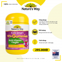 Nature's Way Kids Smart Vita Gummies Multi-vitamin Vegies - Kẹo dẻo bổ sung vitamin từ rau củ