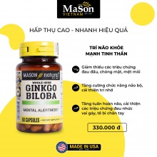 Mason Natural Ginkgo Biloba – Hỗ Trợ Sức Khỏe Não Bộ, Hệ Thần Kinh