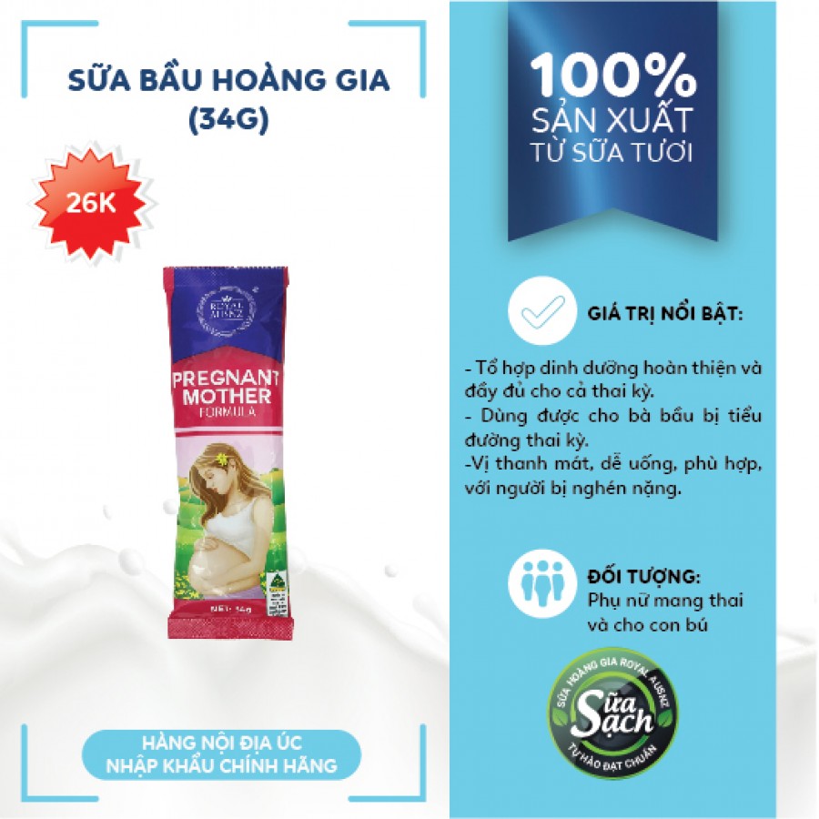 Sữa hoàng gia Úc Royal Ausnz Pregnant Mother Formula - Sữa dành cho bà bầu (dạng gói)