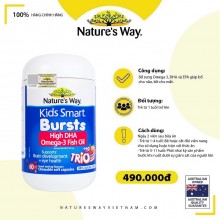 Nature'S Way Kids Smart Bursts High DHA Omega-3 Fish Oil Trio - Bổ sung Omega 3 cho bé