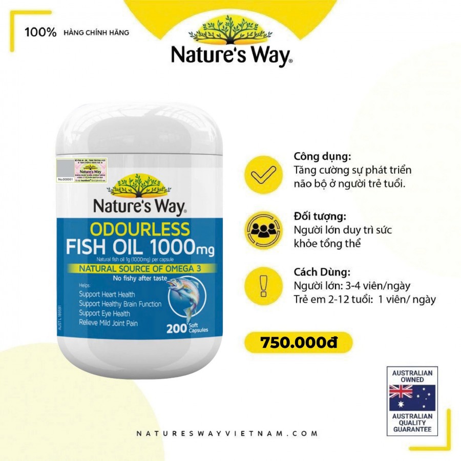 Nature'S Way Odourless Fish Oil 1000Mg