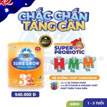 SureGrow HMM số 3 – Sữa tăng cân cho bé từ 1-3 tuổi (Hộp 600g)