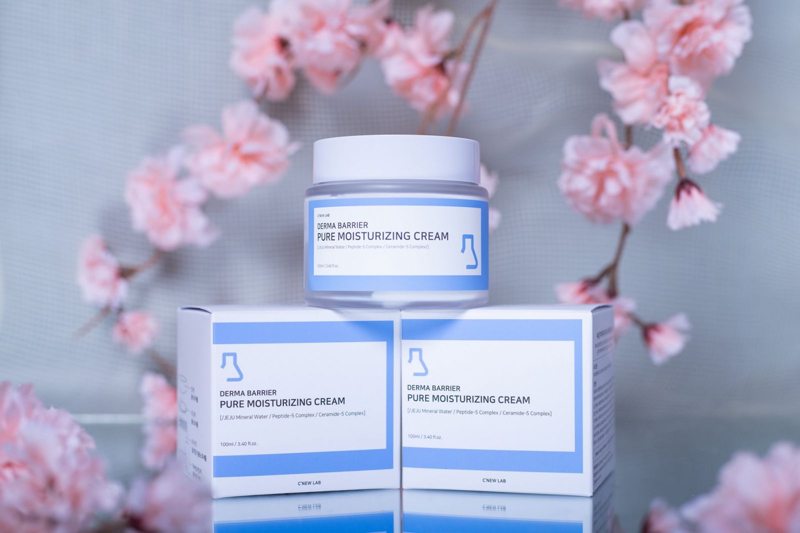 C'New Lab Derma Barrier Pure Moisturizing Cream - Kem dưỡng da cấp ẩm giúp da mịn màng, tươi sáng 100ml - Màu xanh