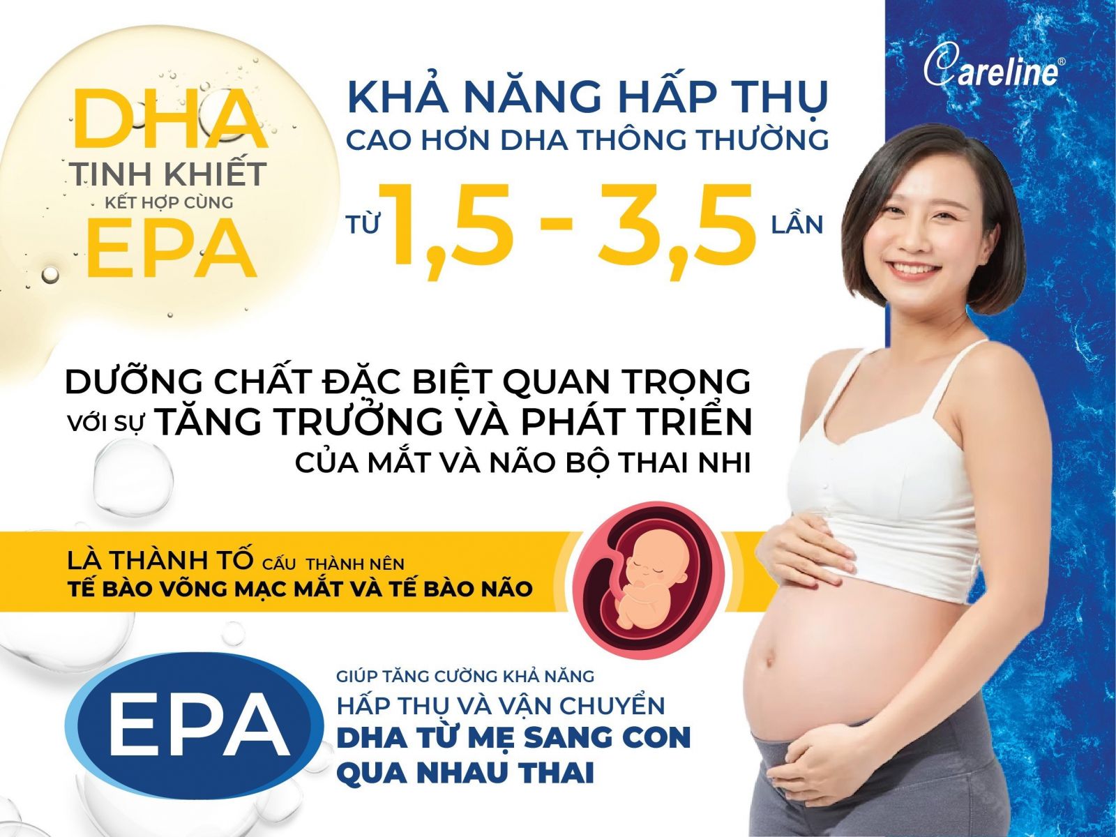 DHA tinh khiết kết hợp EPA - Tăng khả năng hấp thụ DHA cao hơn 1,5 - 3,5 lần 