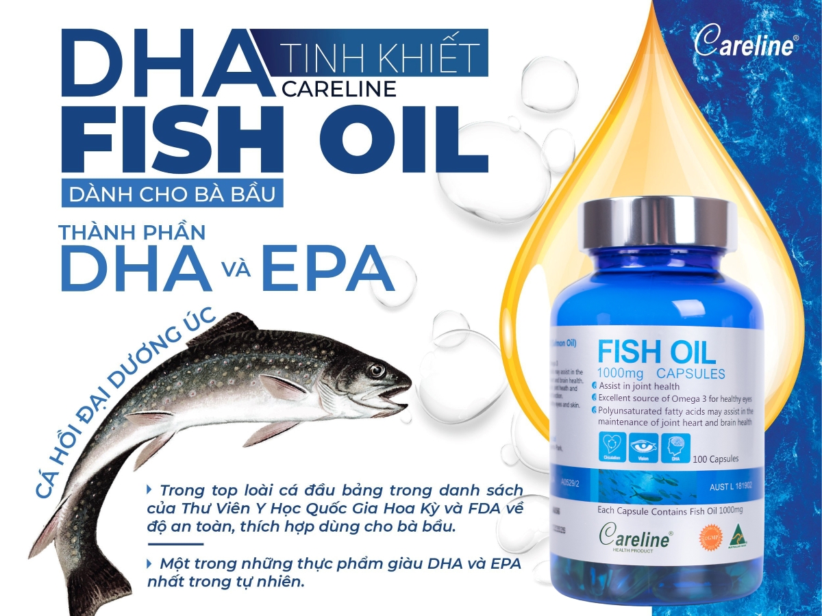 DHA từ cá hồi đại dương Úc - An toàn - Phù hợp cho bà bầu