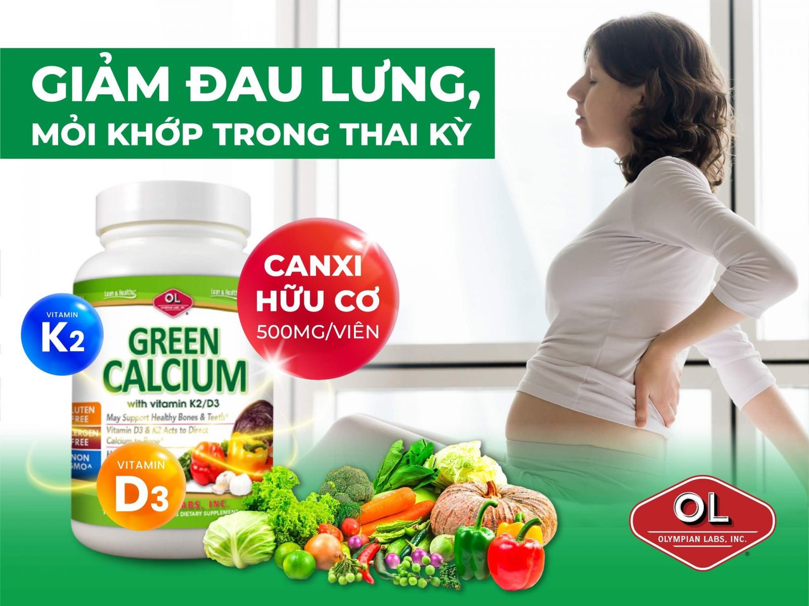 Green Calcium - Giảm đau lưng, mỏi khớp ở bà bầu