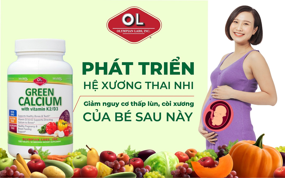 Phát triển hệ xương thai nhi, giảm nguy cơ còi xương của bé sau này