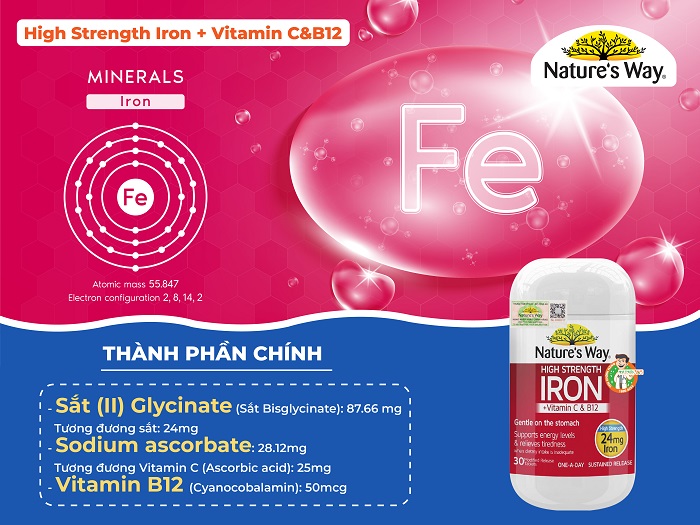 Nature’s Way High Strength Iron + Vitamin C&B12