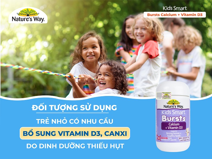 Nature's Way Kids Smart Calcium + Vitamin D3 Burstlets - Hỗ trợ phát triển chiều cao