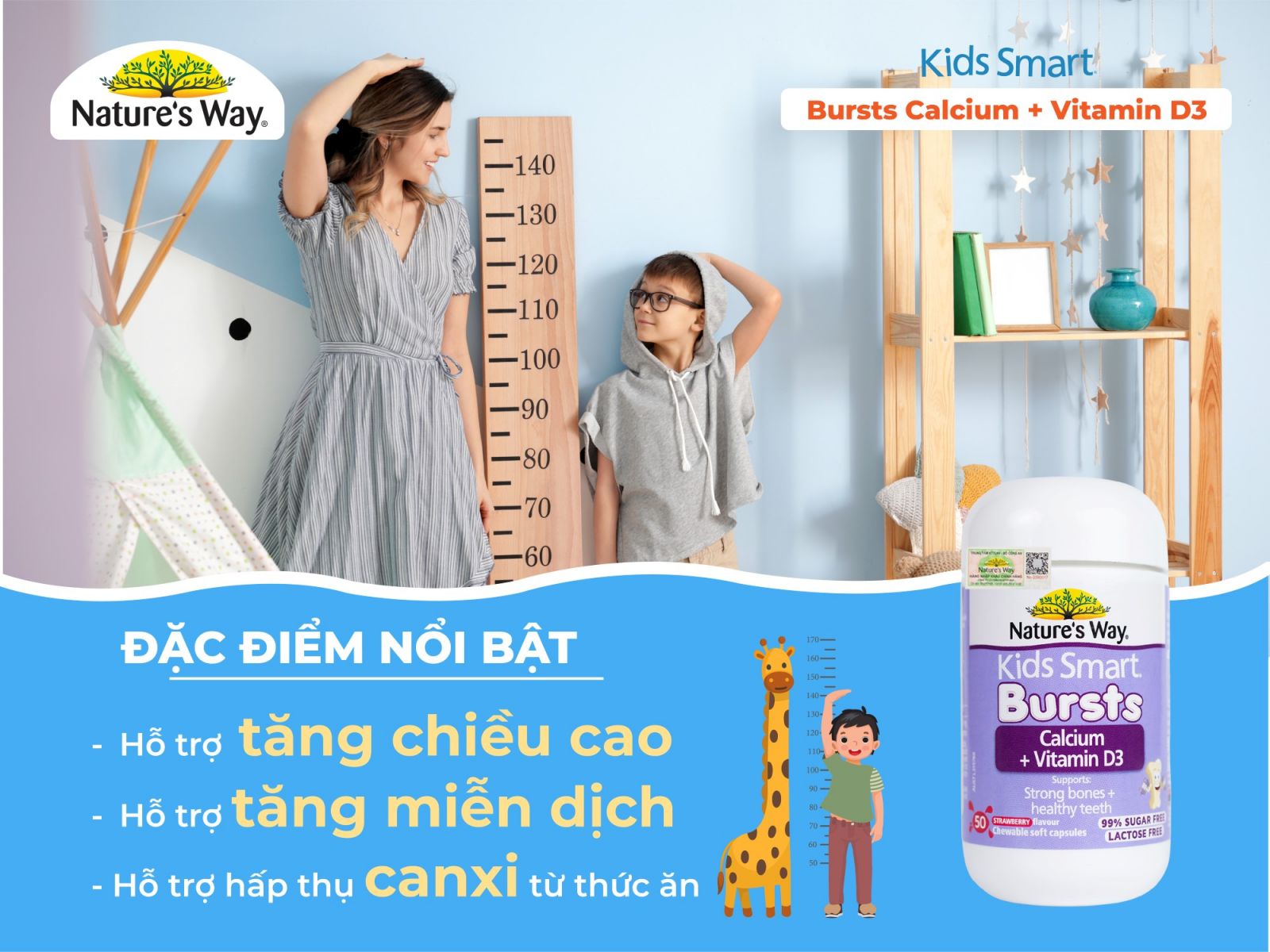  Kids Smart Calcium + Vitamin D3 Burstlets 
