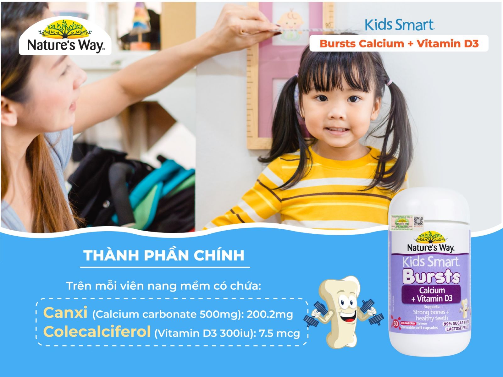  Kids Smart Calcium + Vitamin D3 Burstlets 