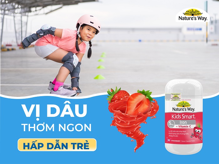 Nature's Way Kids Smart Iron + Vitamin C - Viên nhai bổ sung sắt và vitamin C