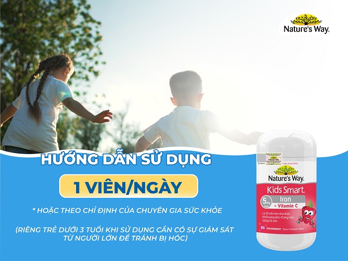 Nature's Way Kids Smart Iron + Vitamin C - Viên nhai bổ sung sắt và vitamin C