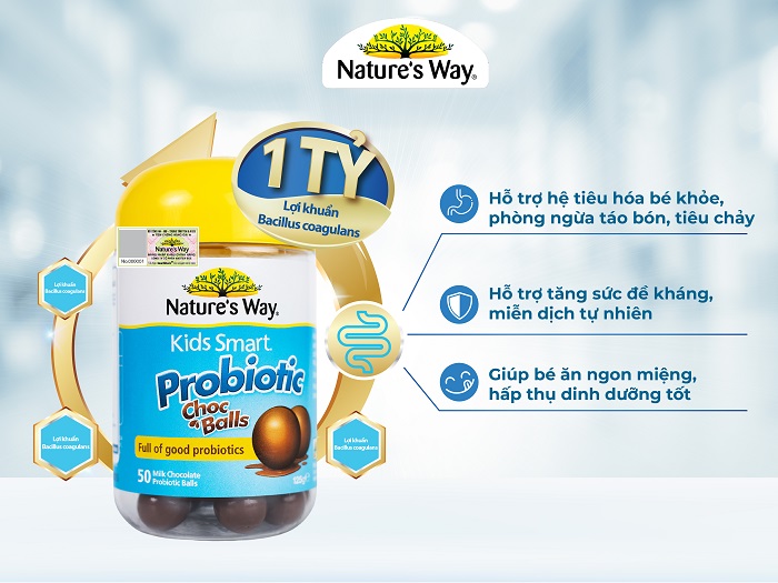 Nature'S Way Kids Smart Probiotic Choc Balls - Kẹo Lợi Khuẩn Vị Socola