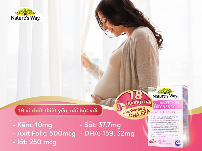 Nature's Way PreConception Pregnancy Breastfeeding Plus - Bổ sung vitamin tổng hợp cho bà bầu