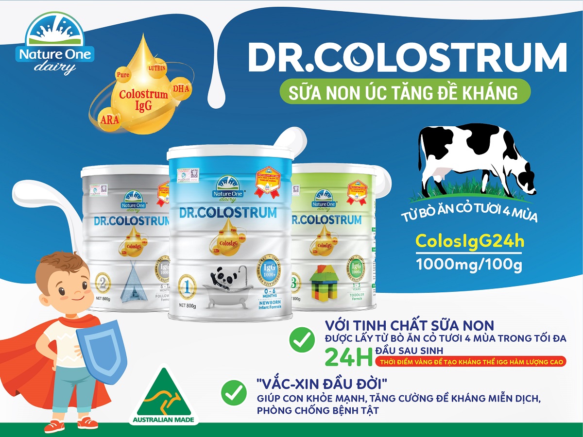 Sữa non tăng cân cho trẻ hay ốm vặt Dr.Colostrum