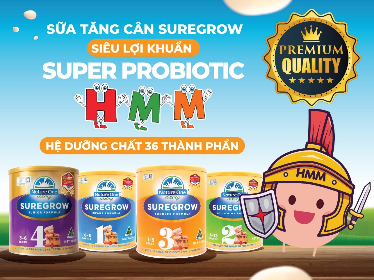 SureGrow - Dòng sữa công thức có chứa siêu lợi khuẩn HMM 