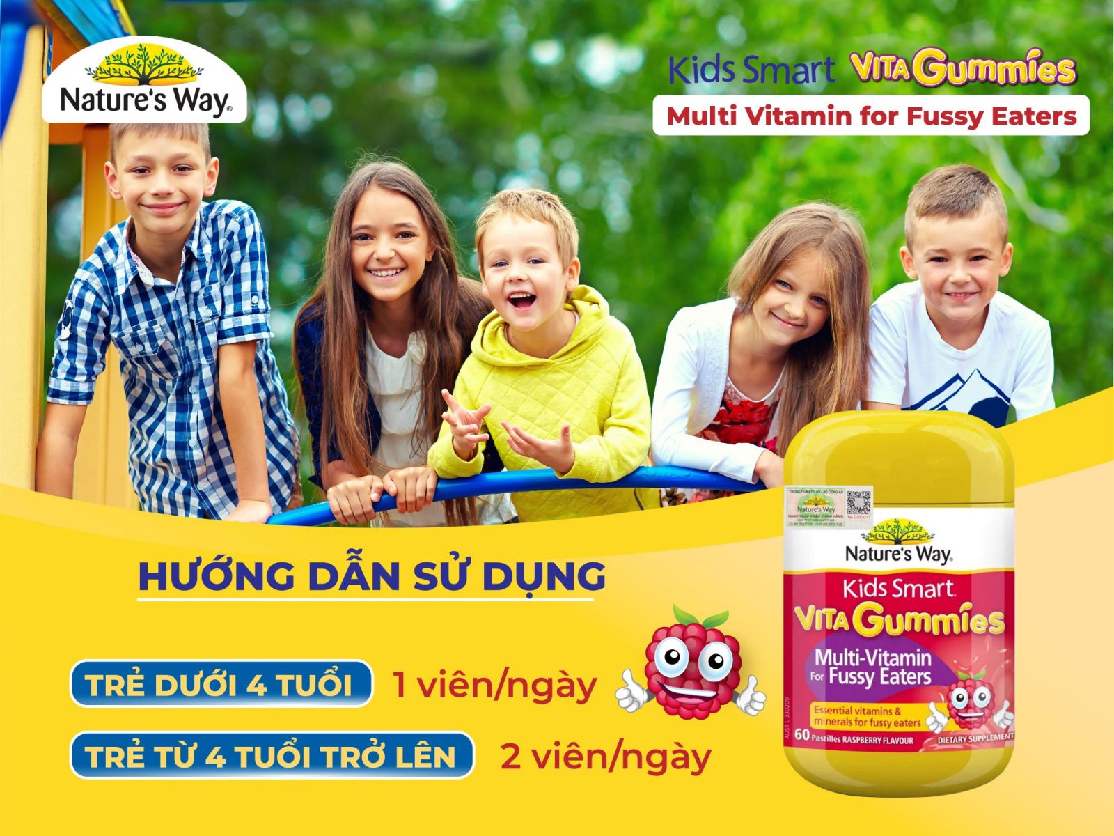 Sản phẩm Kids Smart Vita Gummies Multivitamin For Fussy Eaters chính hãng